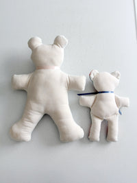 vintage quilted teddy bears pair