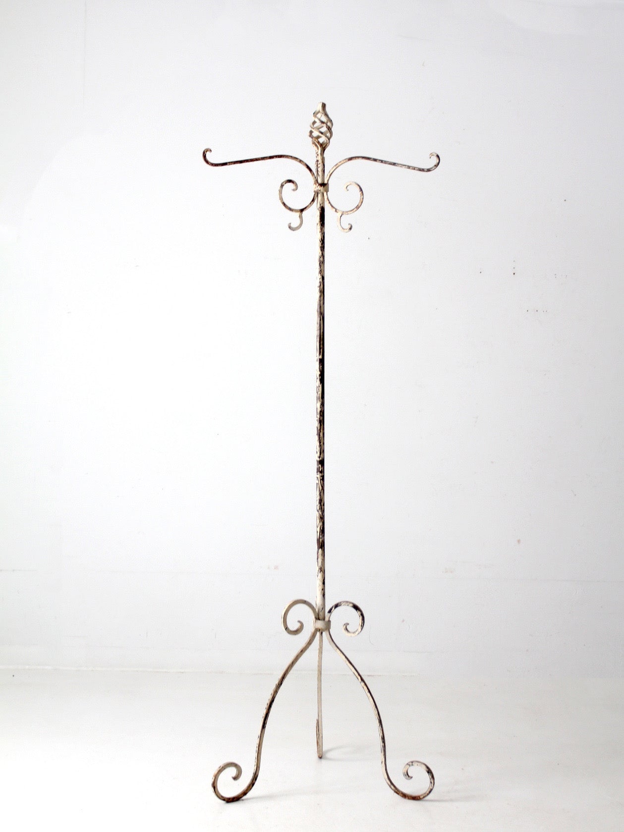 antique wrought iron hall tree coat rack