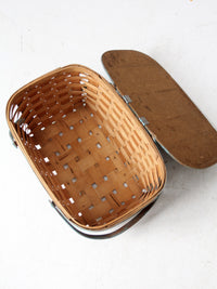 vintage splint weave picnic basket