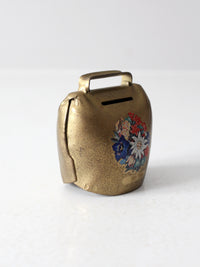 vintage brass hand-painted cowbell