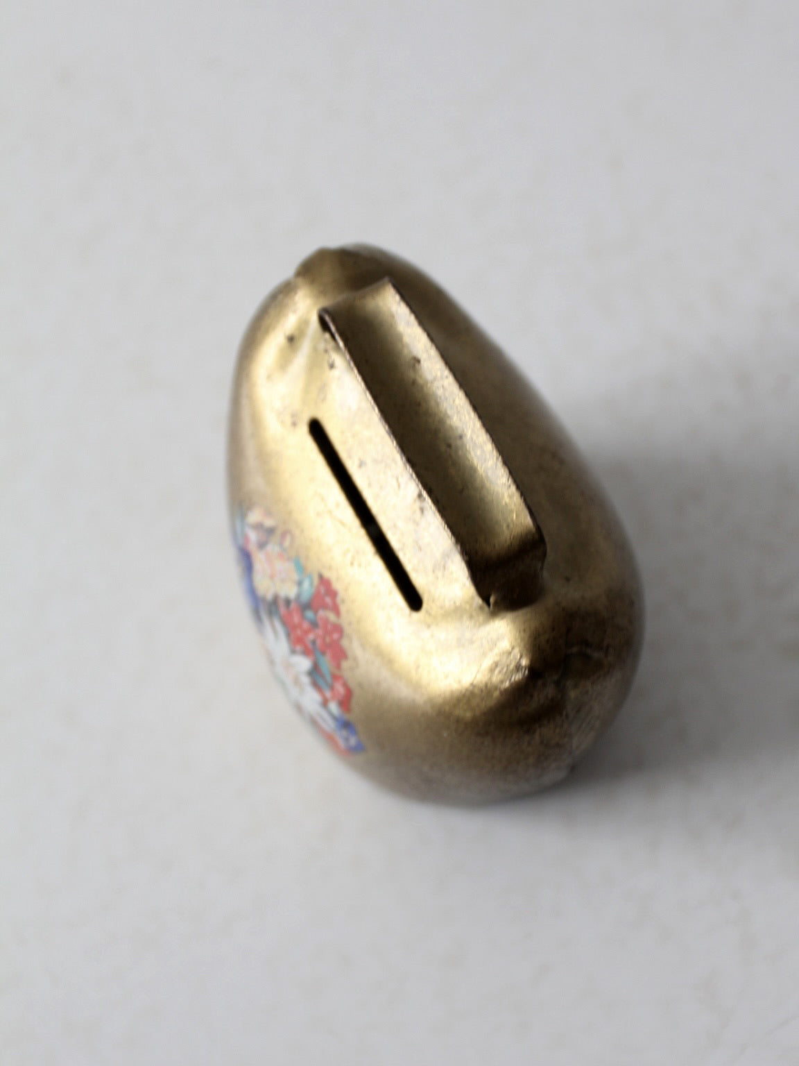 vintage brass hand-painted cowbell