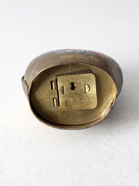 vintage brass hand-painted cowbell
