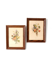 vintage framed botanical prints by JL Prevost Set