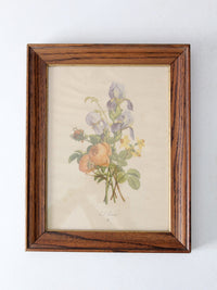 vintage framed botanical prints by JL Prevost Set