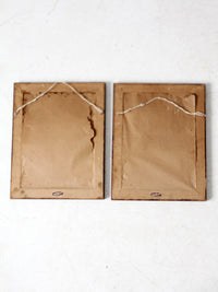 vintage framed botanical prints by JL Prevost Set