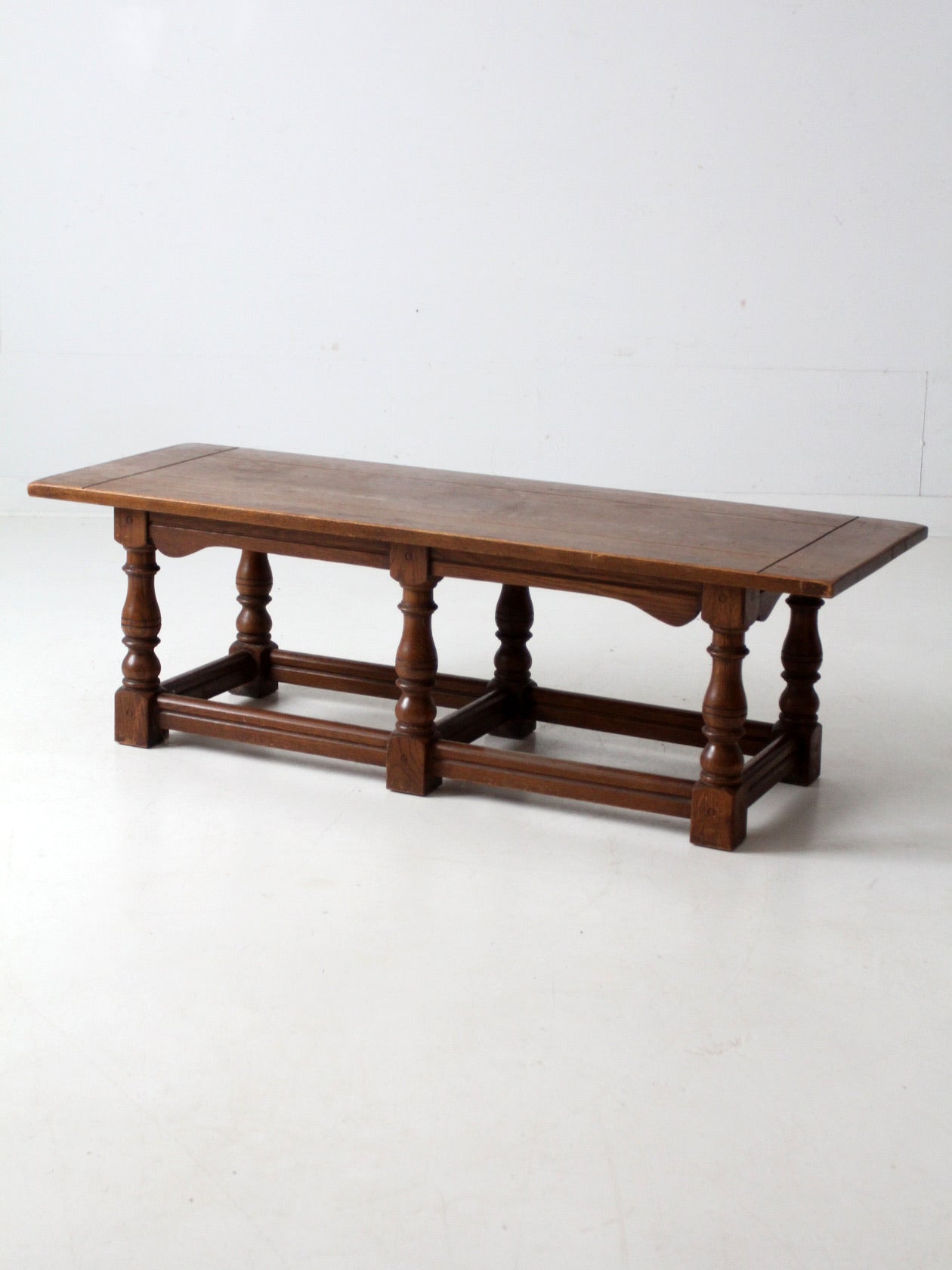 mid century rustic oak coffee table