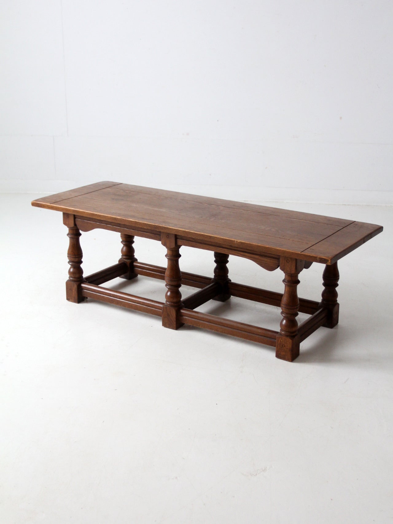 mid century rustic oak coffee table