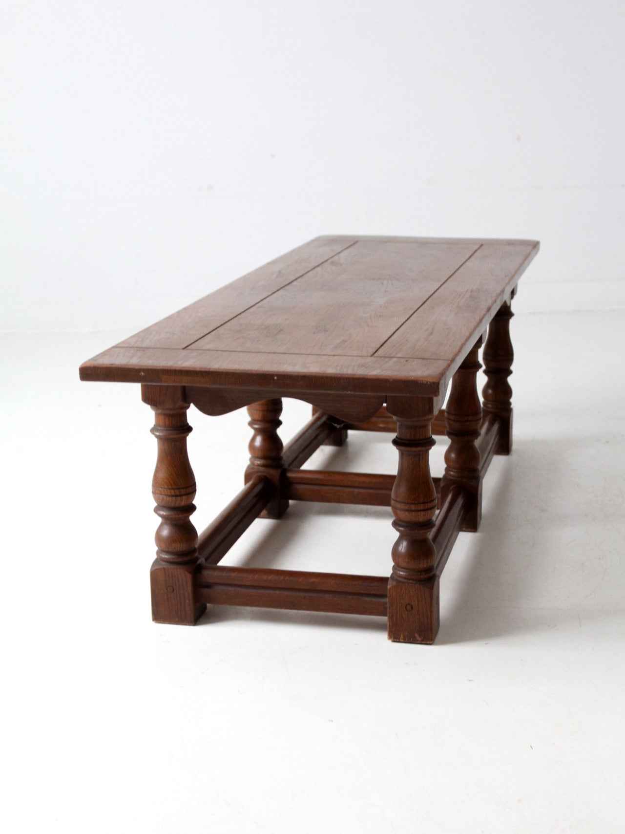 mid century rustic oak coffee table