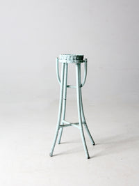 vintage painted wicker plant stand