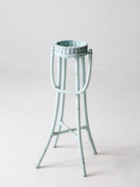 vintage painted wicker plant stand