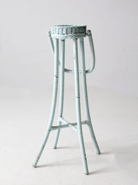 vintage painted wicker plant stand