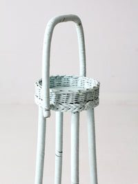 vintage painted wicker plant stand