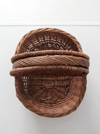 vintage wicker split-lid picnic basket