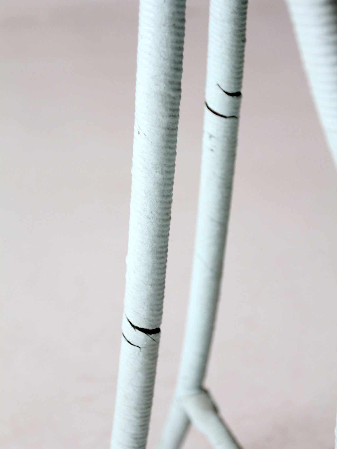 vintage painted wicker plant stand