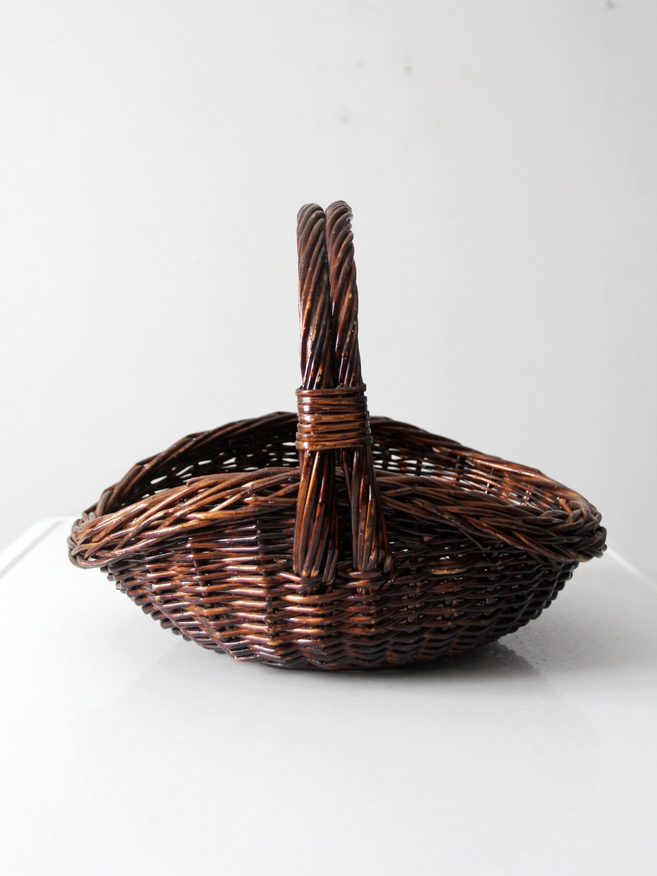 vintage wicker gathering basket