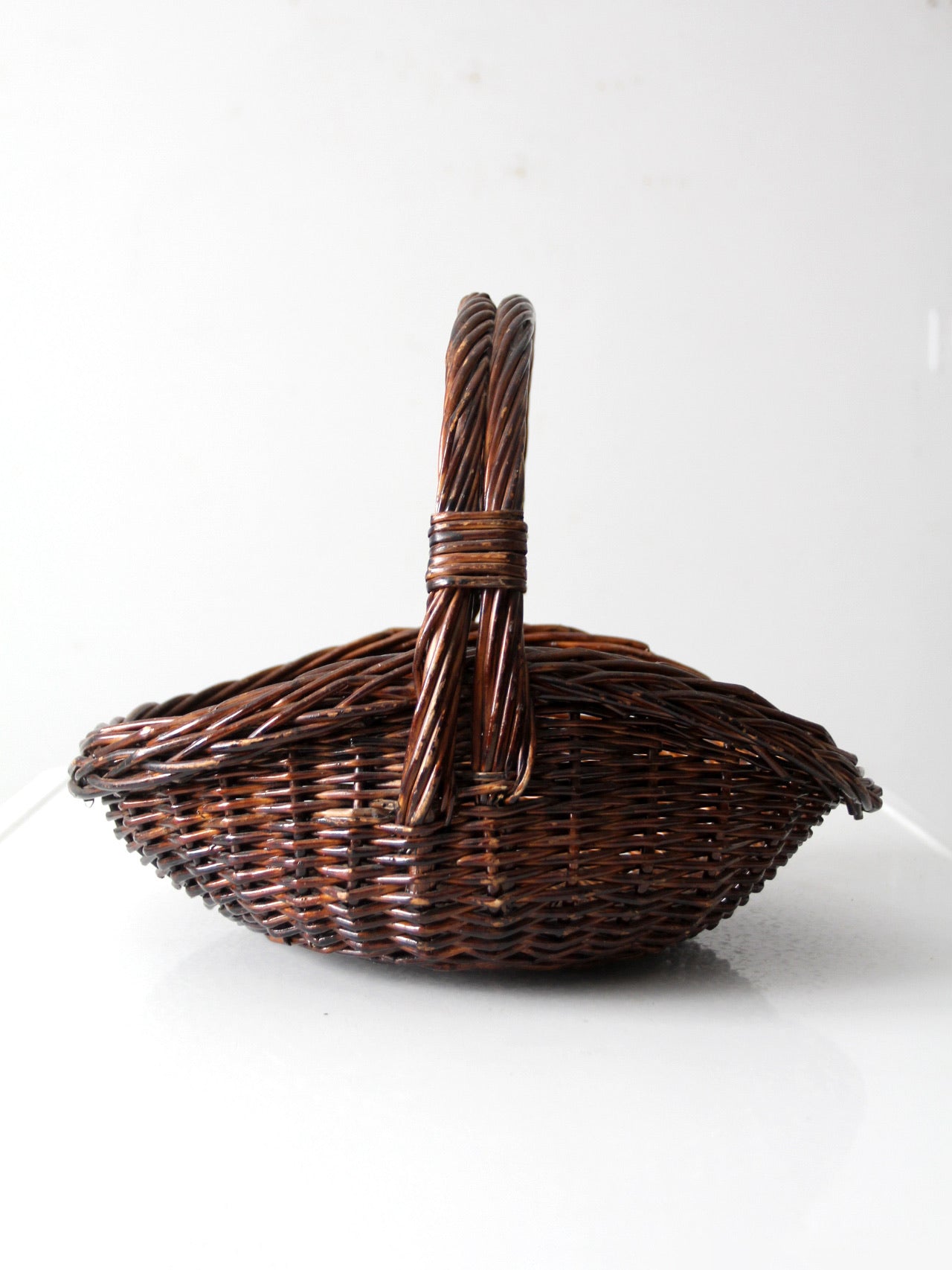 vintage wicker gathering basket