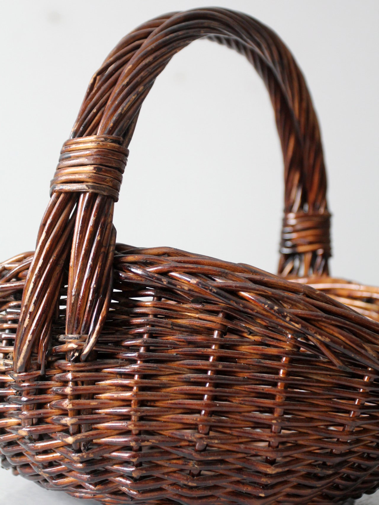 vintage wicker gathering basket