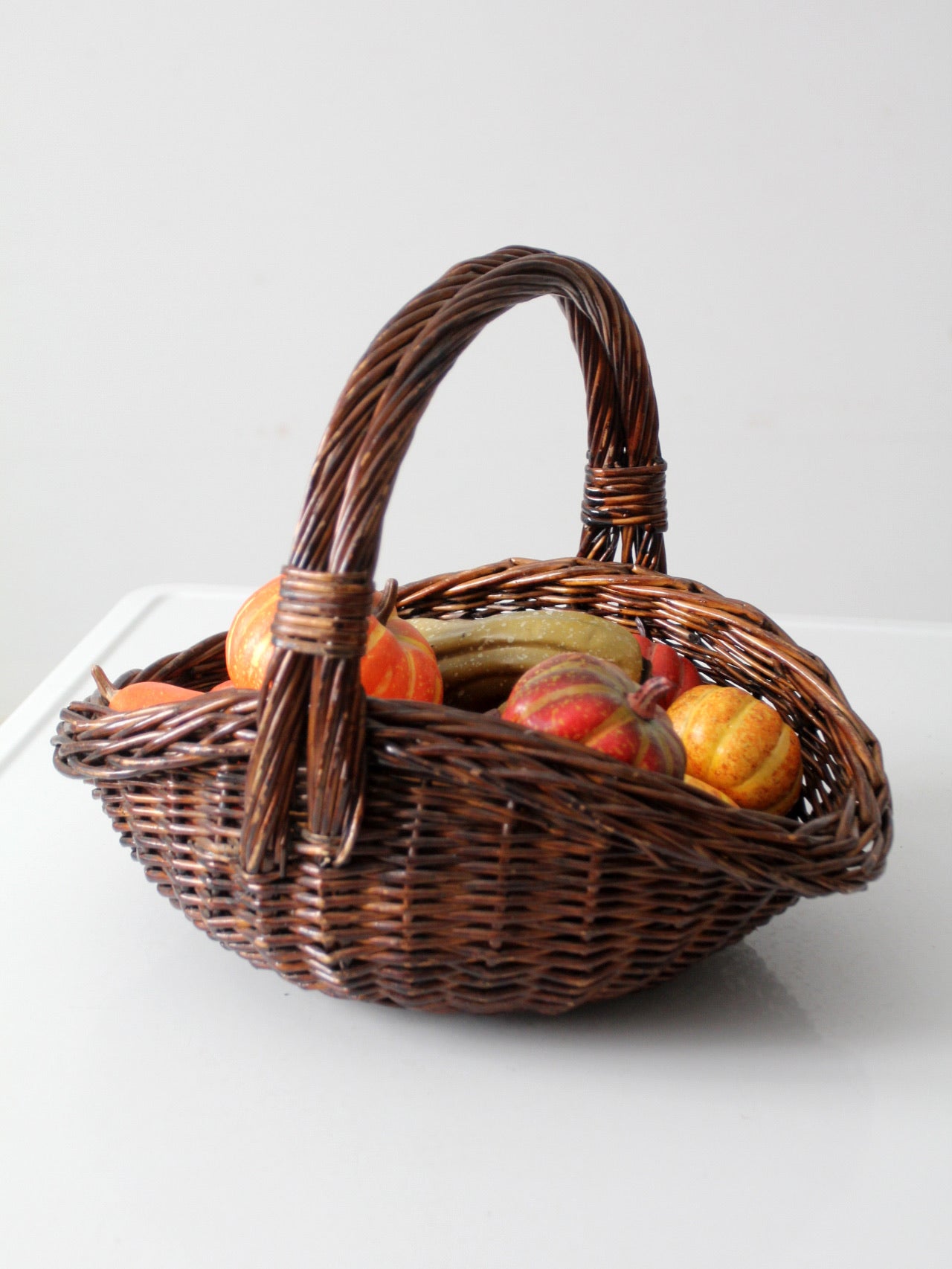 vintage wicker gathering basket