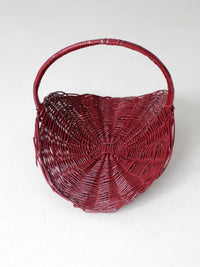 vintage painted wicker flower basket