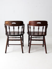 antique captains chair pair