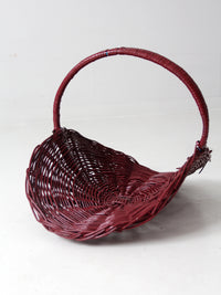 vintage painted wicker flower basket