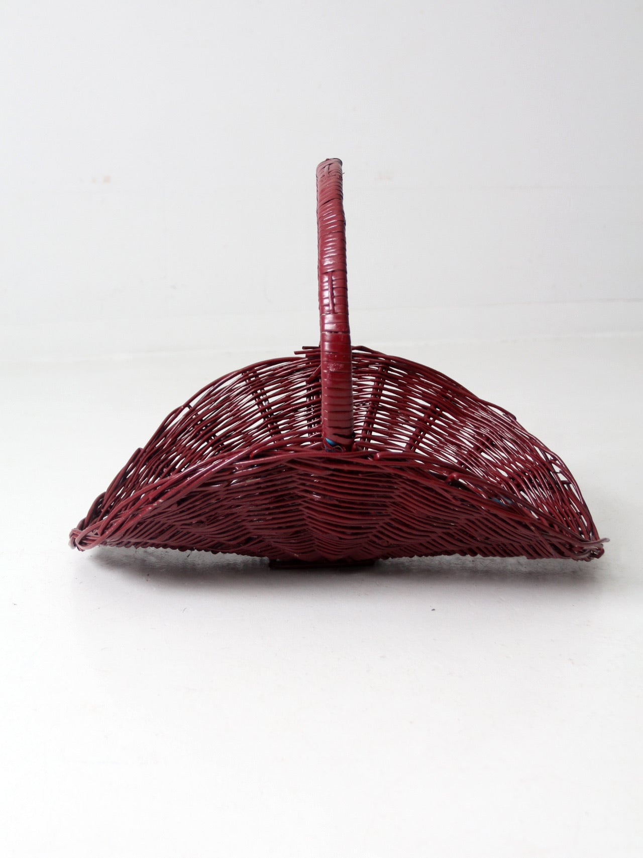 vintage painted wicker flower basket