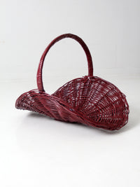 vintage painted wicker flower basket