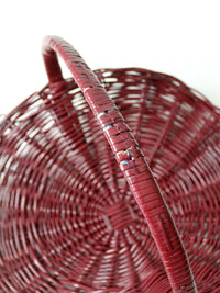 vintage painted wicker flower basket