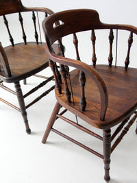 antique captains chair pair