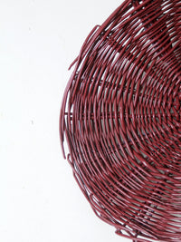 vintage painted wicker flower basket