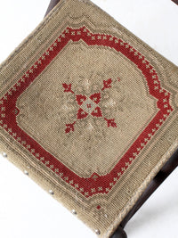 antique tapestry campaign folding chair