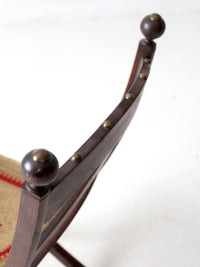 antique tapestry campaign folding chair