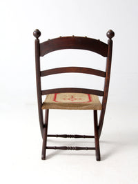 antique tapestry campaign folding chair
