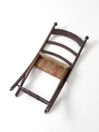 antique tapestry campaign folding chair