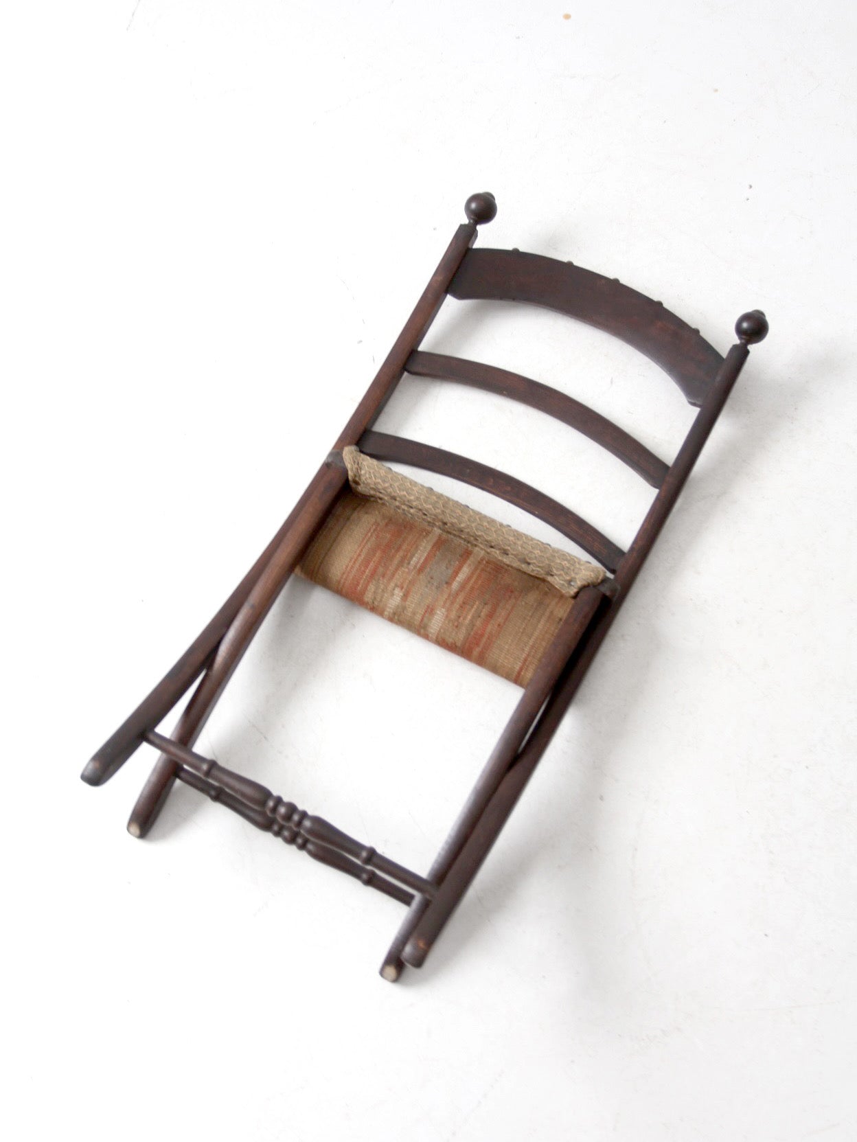 antique tapestry campaign folding chair