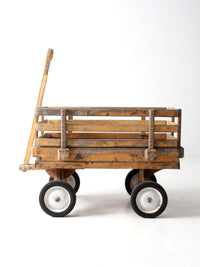 mid-century handcrafted wooden wagon