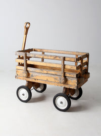 mid-century handcrafted wooden wagon