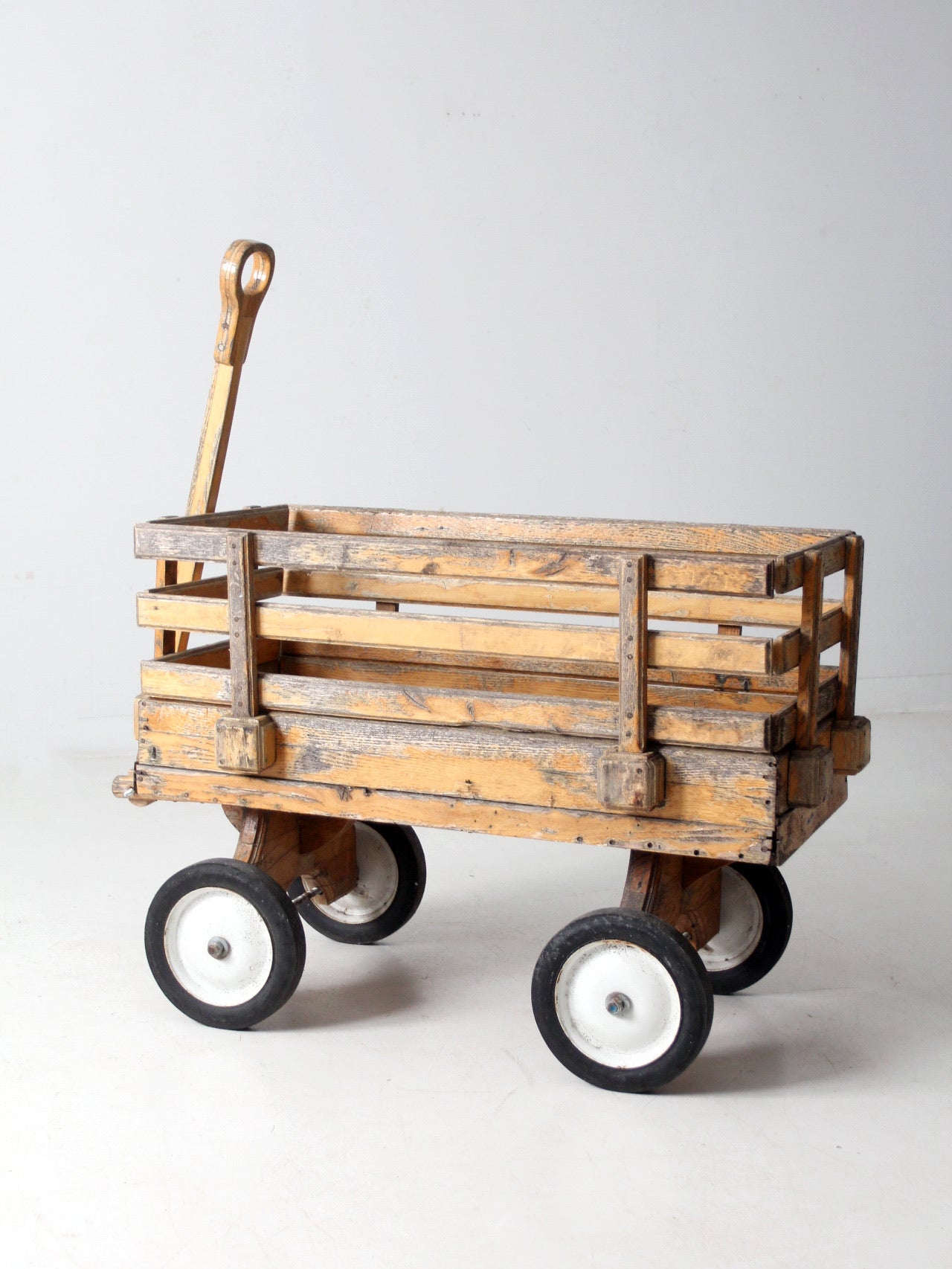 mid-century handcrafted wooden wagon