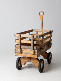 mid-century handcrafted wooden wagon