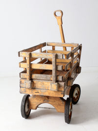 mid-century handcrafted wooden wagon