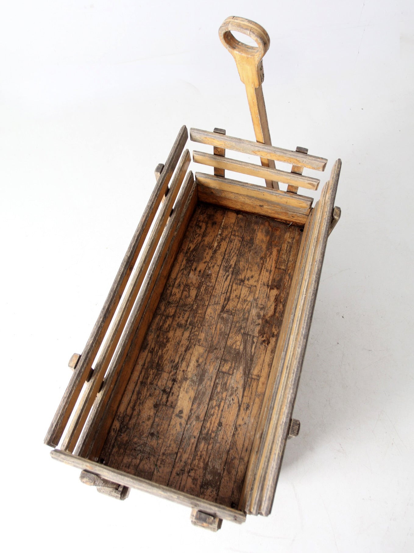 mid-century handcrafted wooden wagon