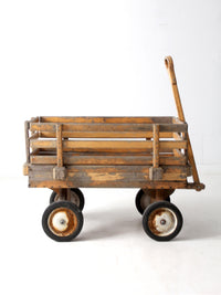 mid-century handcrafted wooden wagon