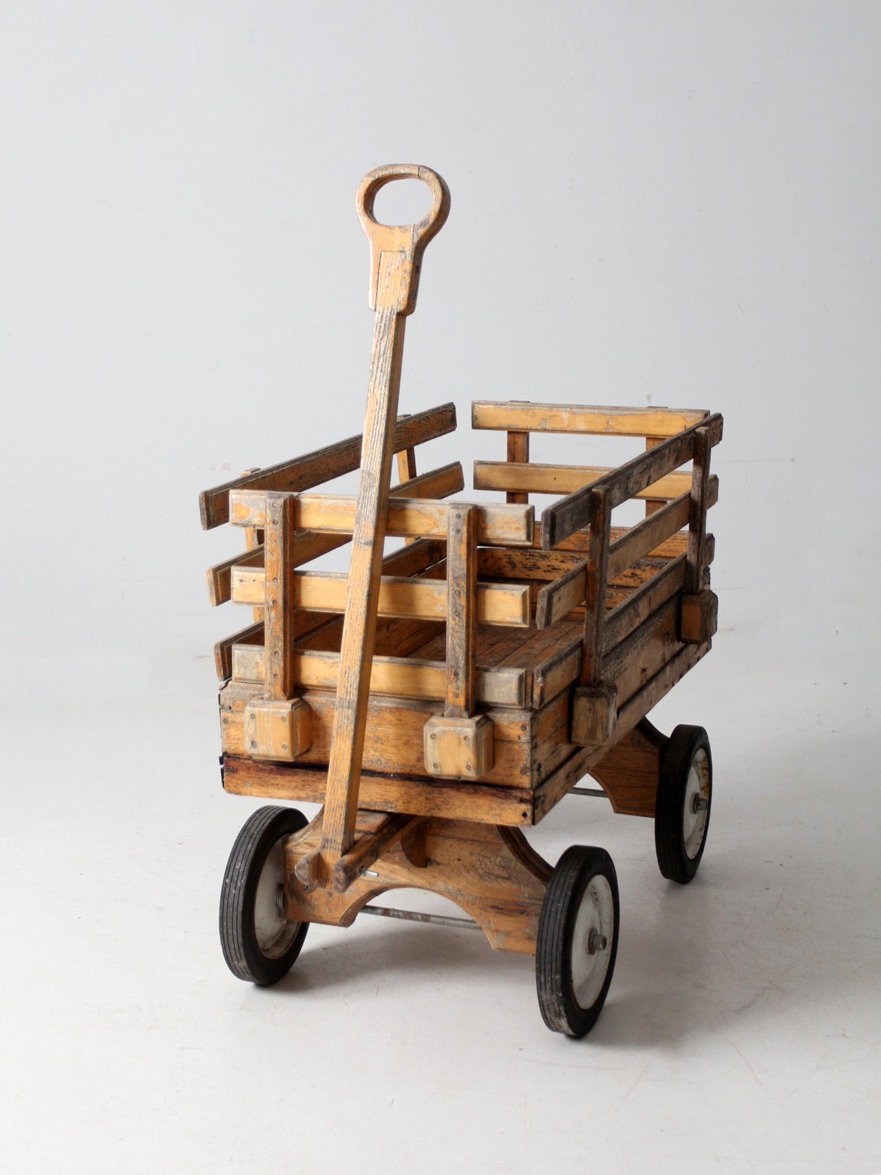 mid-century handcrafted wooden wagon