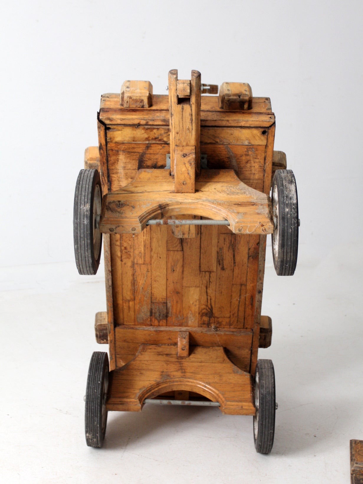 mid-century handcrafted wooden wagon