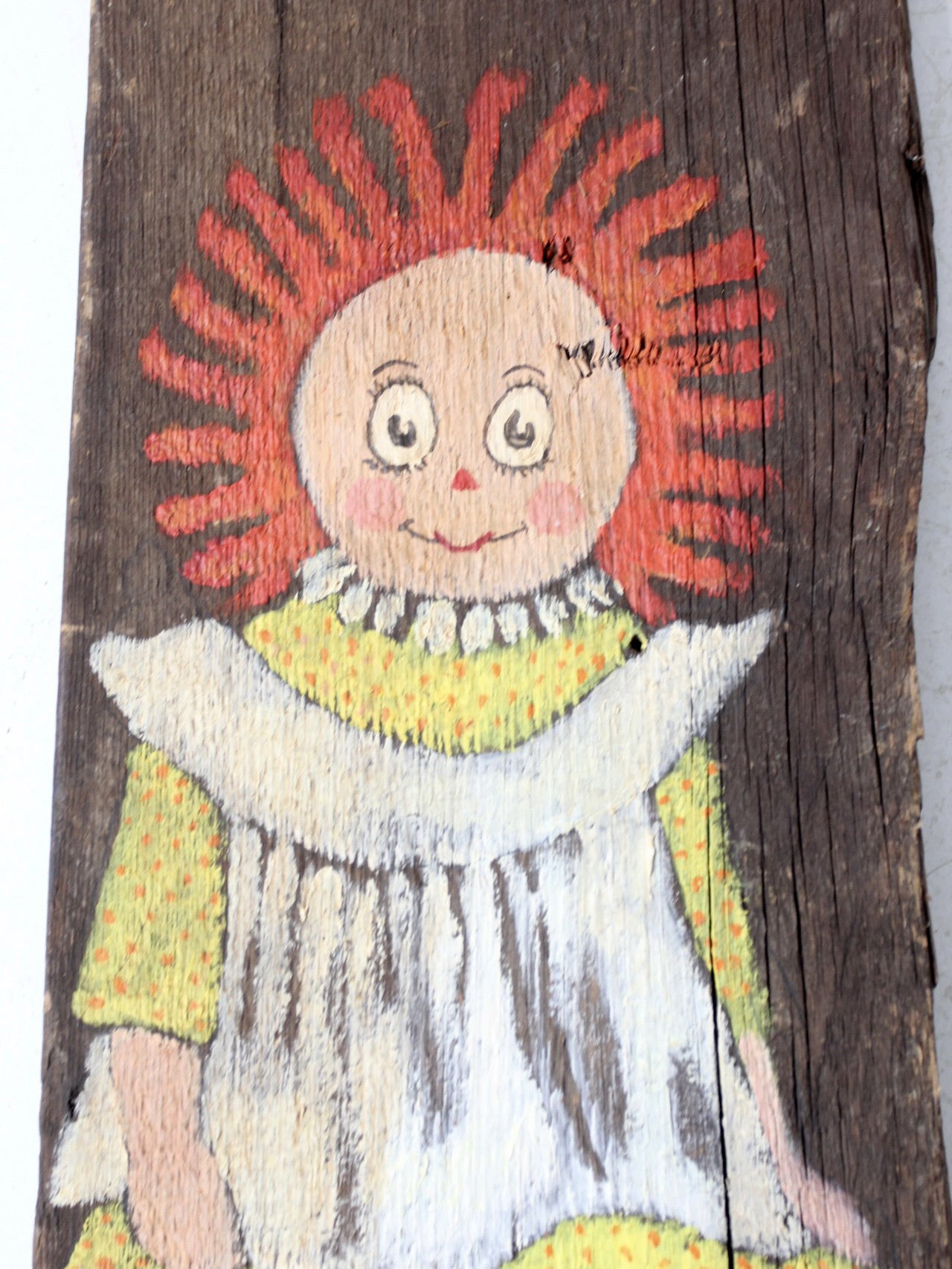 vintage rustic hand-painted wood plaques pair