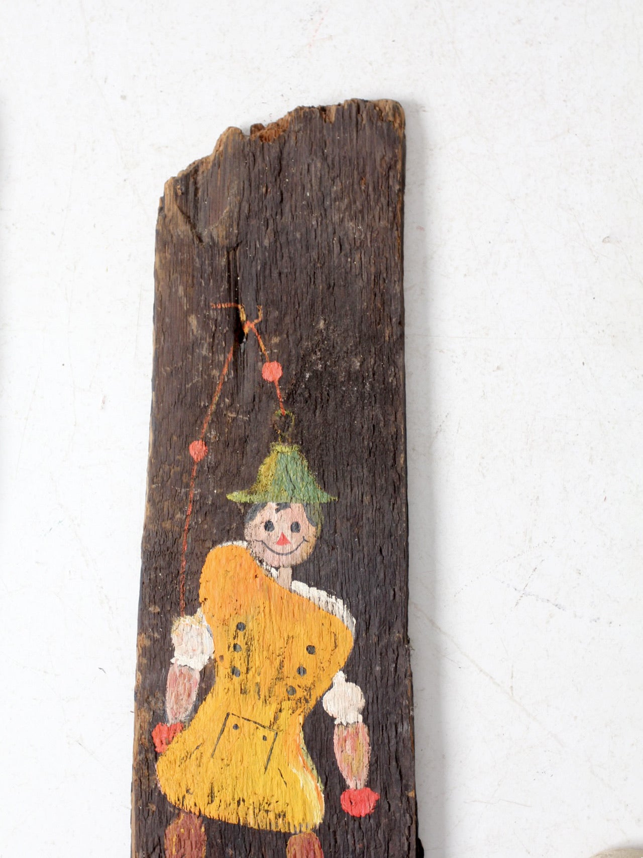 vintage rustic hand-painted wood plaques pair