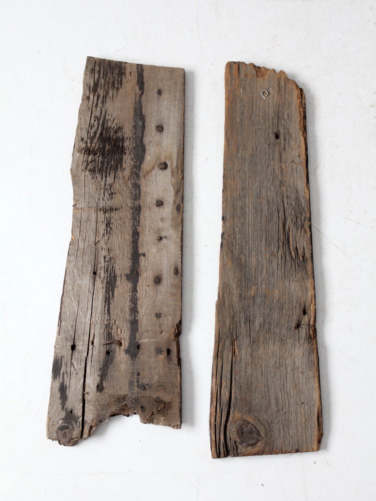 vintage rustic hand-painted wood plaques pair