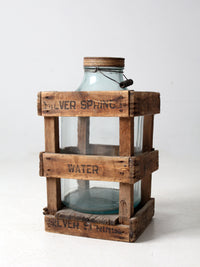 vintage Silver Springs water bottle in wooden crate - Madison, Wisconsin