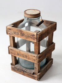 vintage Silver Springs water bottle in wooden crate - Madison, Wisconsin