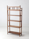 antique wood etagere shelf
